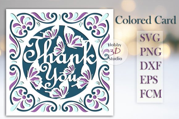 Download Thank You Card SVG Colored Templates SVG - Color Collection