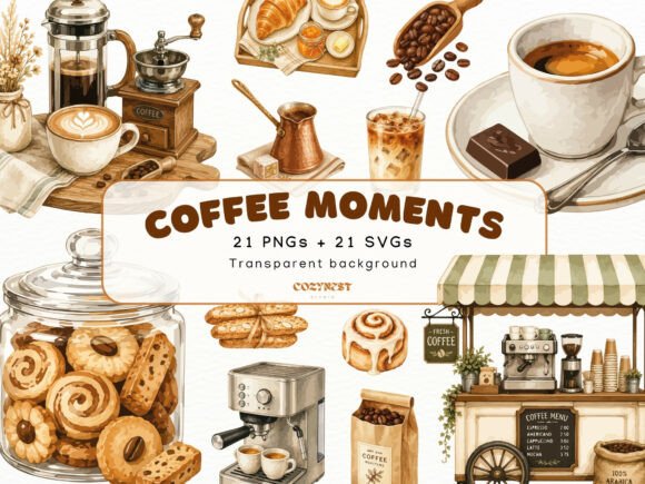 Download Coffee Watercolor Cliparts, Coffee Shop - Color Collection
