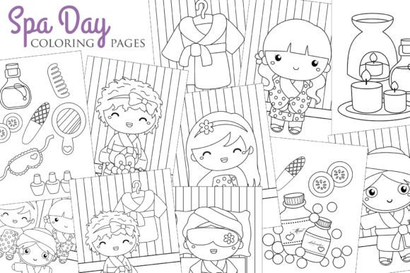 Download Kids Girl Spa Beauty Treatment Coloring - Color Collection