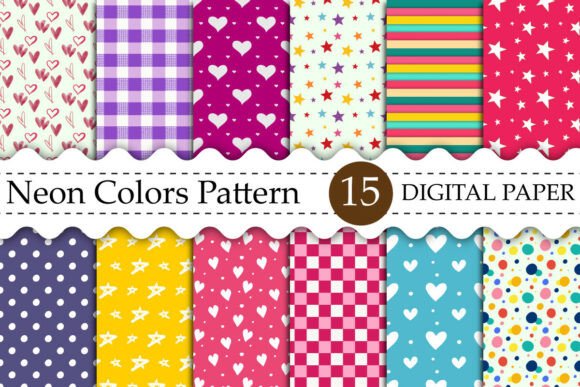 Download Neon Colors Digital Paper Patterns - Color Collection