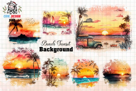 Download Beach Sunset Watercolor Collection - Color Collection