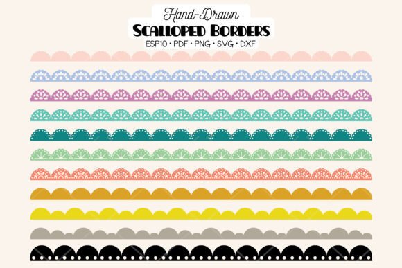 Download Scalloped Border Colored Lace | Divider - Color Collection