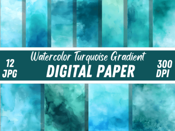 Download Watercolor Turquoise Gradient Background - Color Collection