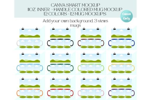 Download 11oz Mug CANVA Mockup Colored Mugs - Color Collection