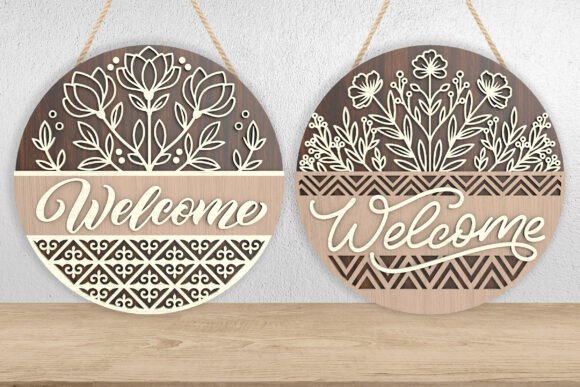 Download Floral Welcome Door Sign SVG - Flora Collection