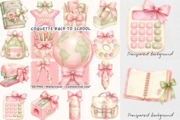 Download Pink Coquette Back to School Watercolor - Color Collection
