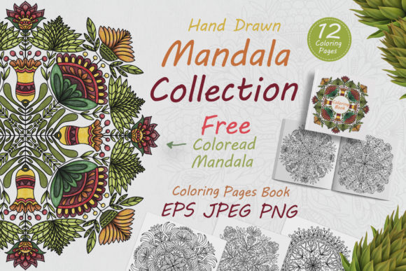 Download Hand Drawn Mandalas in Folk Style Flower - Mandala Collection