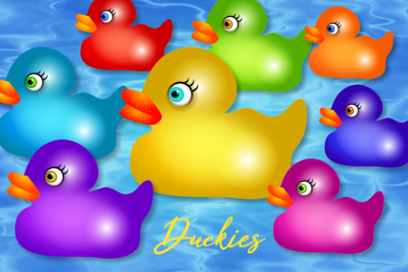 Download Colorful Rubber Duckies Cute Clipart Set - Color Collection