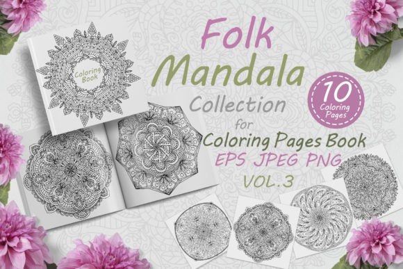 Download Mandalas with Folk Style Ornaments Vol-3 - Mandala Collection