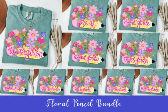 Download Hand-painted Floral Pencil School Grade Bundle - Flora Collection