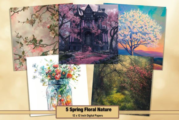 Download Spring Floral Nature Digital Papers 86 - Flora Collection