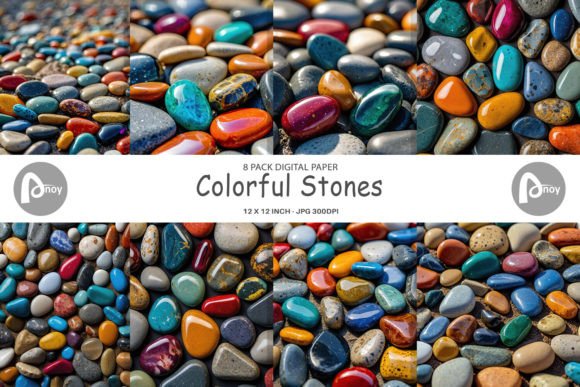 Download Digital Paper Colorful Stones - Color Collection
