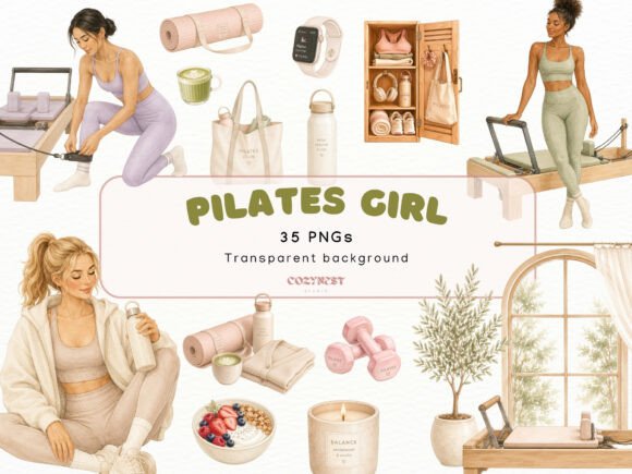 Download Pilates Girl Watercolor Clipart Wellness - Color Collection