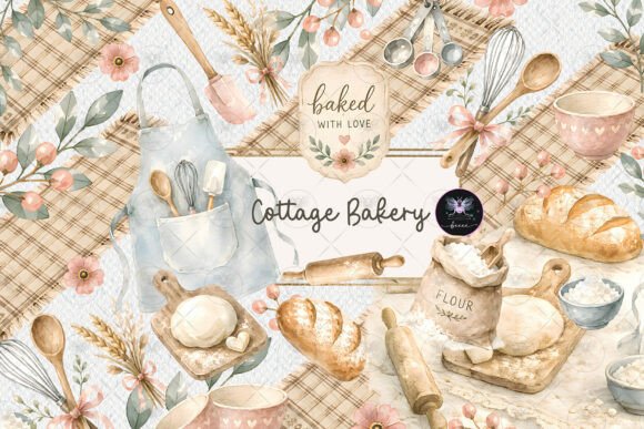 Download Cottage Bakery Clipart Watercolor - Color Collection