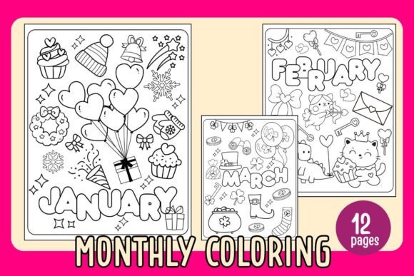 Download Happiness Months with Coloring Book - Premium Resources