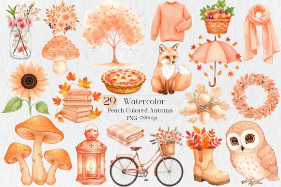 Download Peach Colored Autumn Clipart - Color Collection