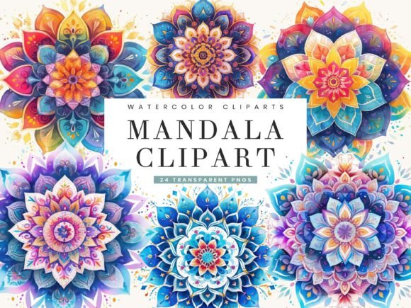 Download Watercolor Mandala Clipart Bundle - Mandala Collection