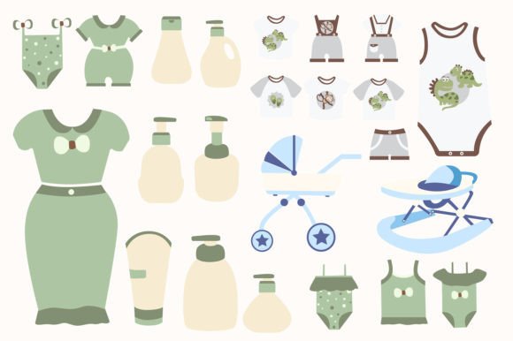 Download Clothes and Skincare for Kids Vector Set - Skincare Collection