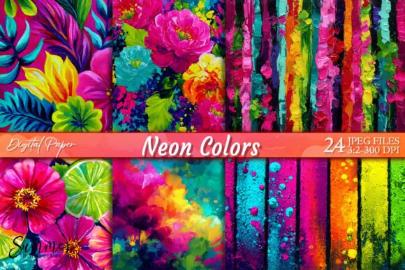 Download Neon Colors Bright Abstract Paint Paper - Color Collection