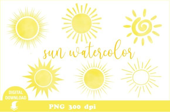Download Sun Clipart. Watercolor. Weather. Nature - Color Collection