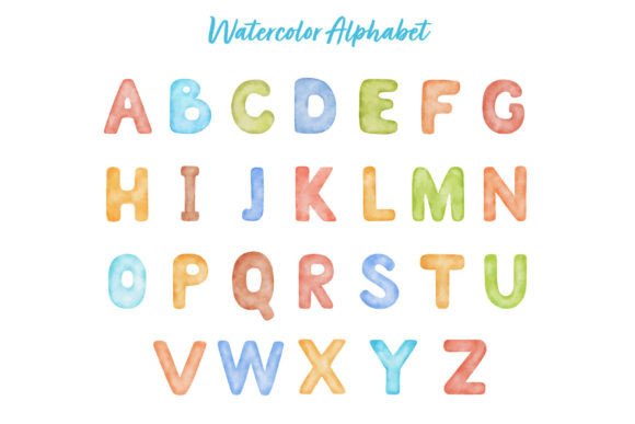 Download Watercolor Alphabet PNG Letter Clipart - Color Collection
