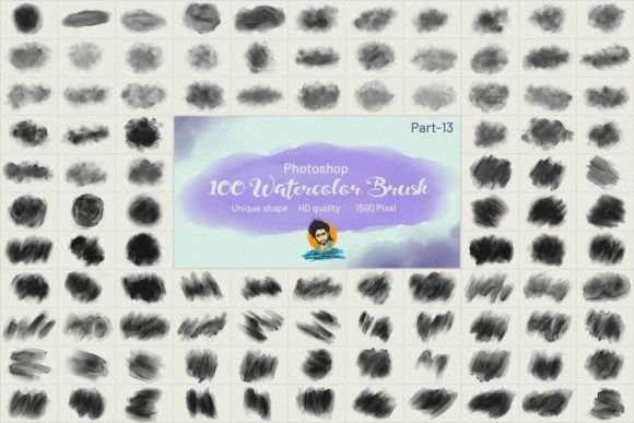 Download 100 Photoshop Watercolor Brush - Color Collection