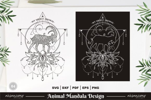 Download IBEX, Animal Mandala Design Vector 04 - Mandala Collection