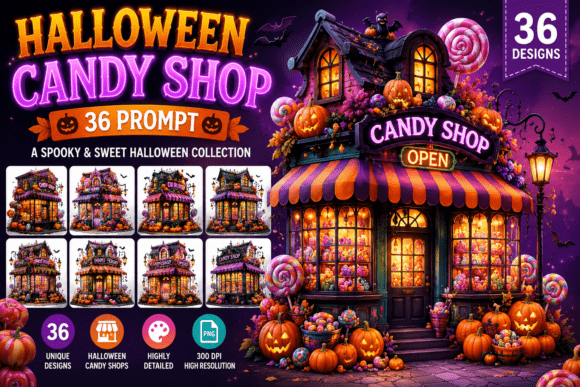 Download Watercolor Halloween Candy Shop Clipart - Color Collection