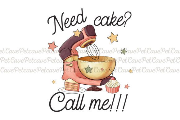 Download Need Cake? Call Me Watercolor Baker PNG - Color Collection
