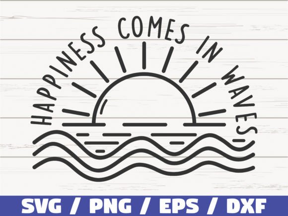 Download Happiness Comes in Waves SVG / Summer - Premium Resources