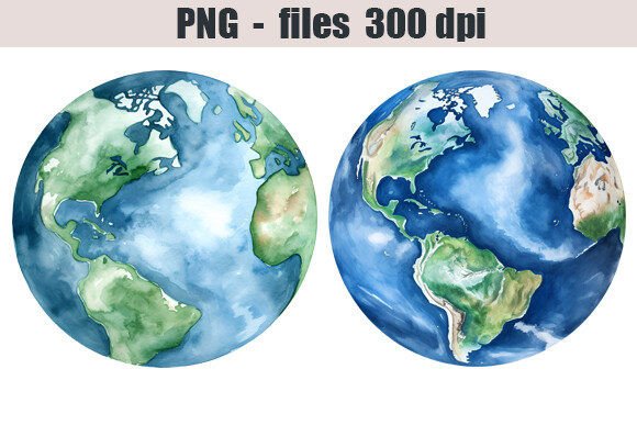 Download Planet Earth Watercolor Clipart - Color Collection