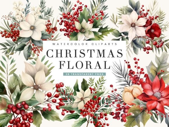 Download Christmas Floral Clipart Bundle - Flora Collection