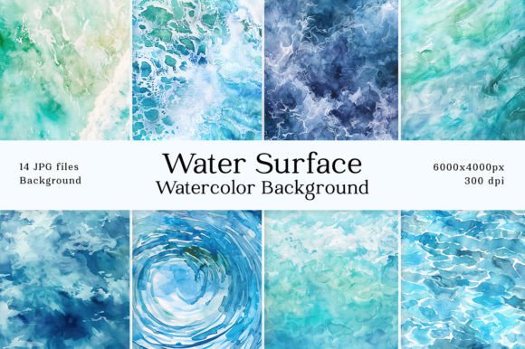 Download Ocean Water Pool Surface Watercolor BG - Color Collection