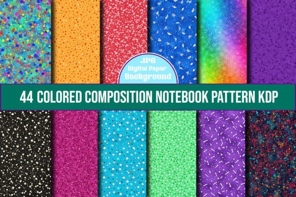 Download Colored Composition Notebook Pattern KDP - Color Collection