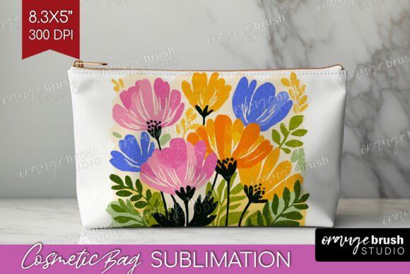 Download Anemone Modern Floral Cosmetic Bag PNG - Flora Collection