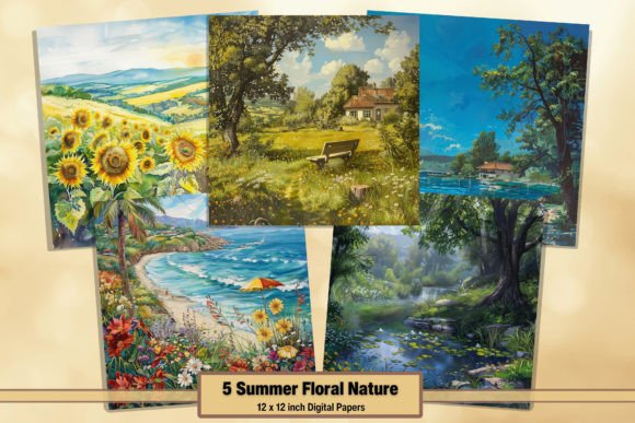 Download Summer Floral Nature Digital Papers 55 - Flora Collection