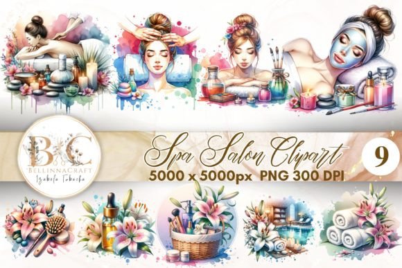 Download Watercolor Spa Salon Clipart - Color Collection