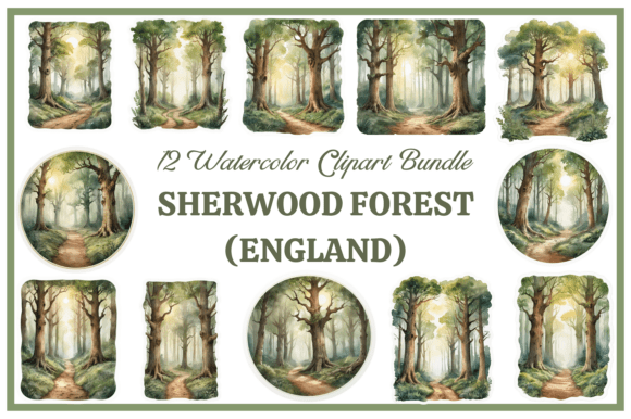 Download Sherwood Forest Watercolor Clipart Pack - Color Collection