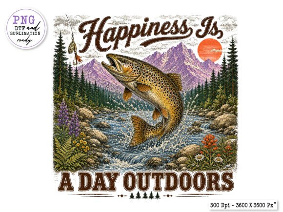 Download Happiness is Outdoors Fishing PNG - Happiness Collection