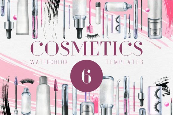 Download Eye Cosmetics Watercolor Templates - Color Collection