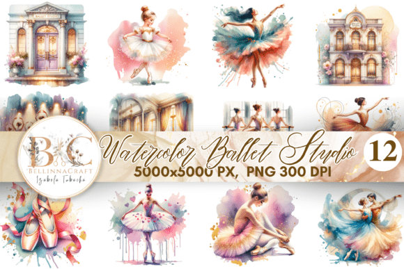 Download Watercolor Ballet Studio Clipart PNG - Color Collection